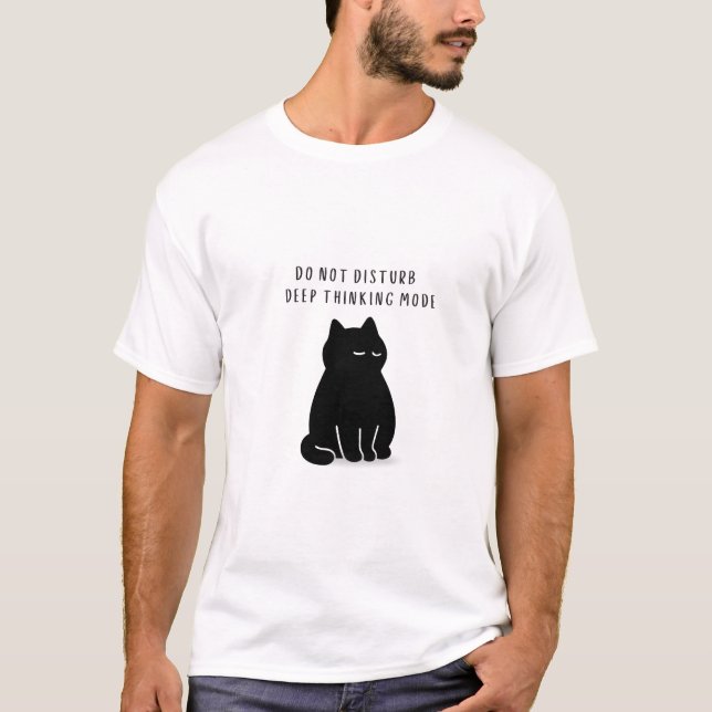 Custom Quote Minimalist Black Cat Men’s T-Shirt (Front)