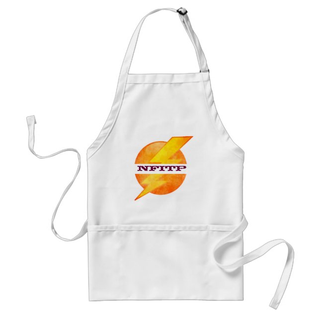 Custom Quote, Name Monogram Flash Pattern Pocket Adult Apron (Front)