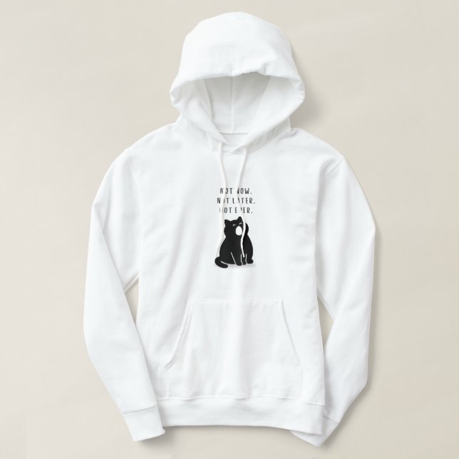 Custom Quote Not Ever Funny Cat Men's Hoodie (Design Front)