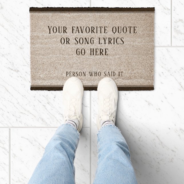 Custom quote or song lyrics  fiber doormat (Insitu)
