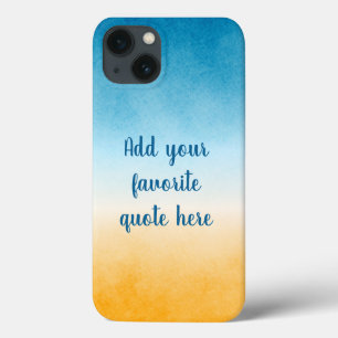 Custom Quote Peaceful Ocean Watercolor Gradient iPhone 13 Case