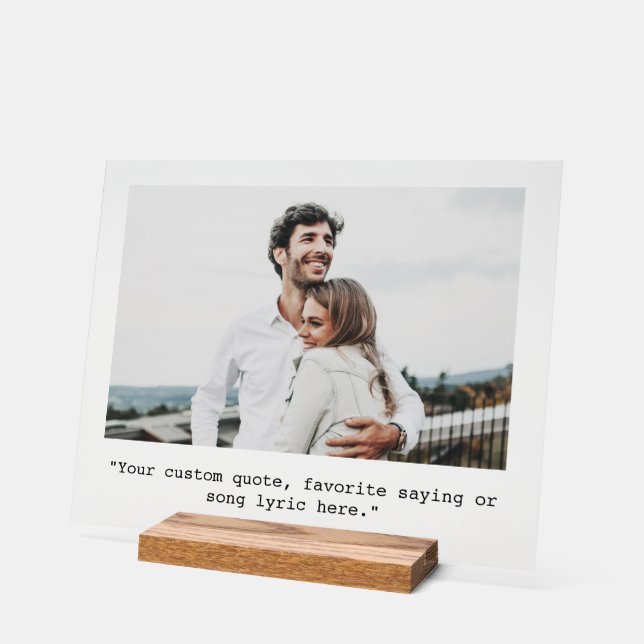 Custom Quote Personalized Photo Acrylic Sign (Angle)