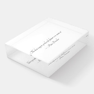 Custom Quote Rectangle Crystal Desk Paperweight