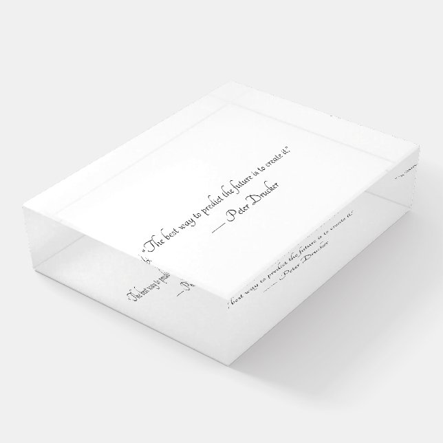 Custom Quote Rectangle Crystal Desk Paperweight (Angled)