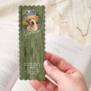 Custom Quote Rustic Forest Green Colored Woodgrain Bookmarks