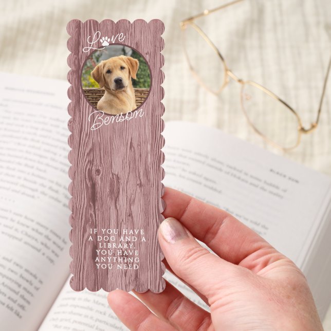 Custom Quote Rustic Mauve Taupe Pink Woodgrain Bookmarks (Hand)