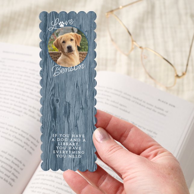 Custom Quote Rustic Teal Blue Colored Woodgrain Bookmarks (Hand)