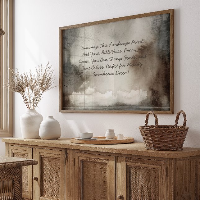 Custom Quote, Saying, Bible Verse Moody Watercolor Poster (Creator Uploaded)