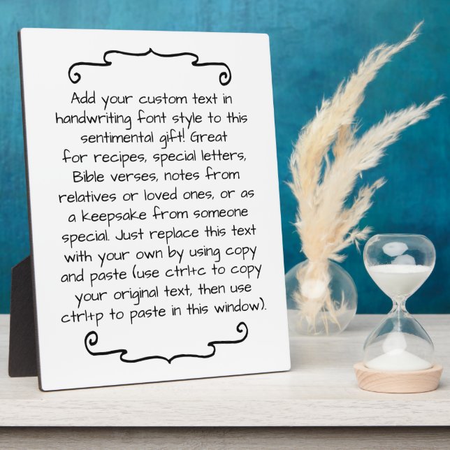 Custom Quote Saying Letter Personalized Keepsake Plaque (Side)