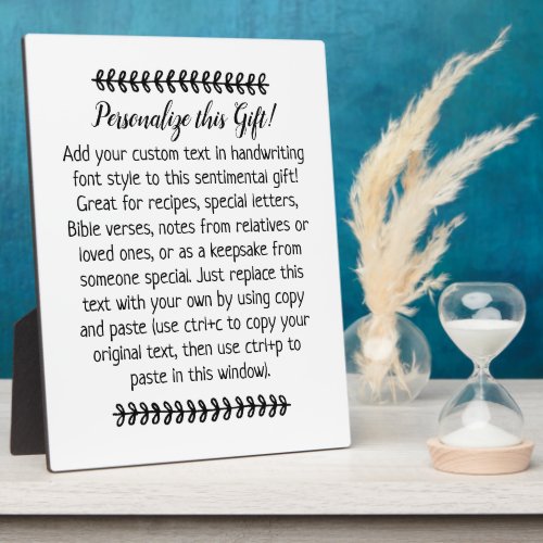 Custom Quote Saying Letter Personalized Keepsake Plaque