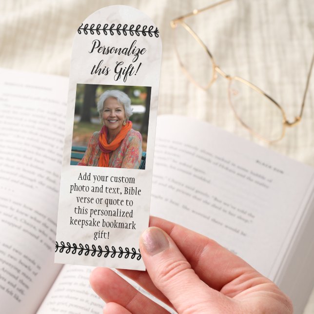 Custom Quote Saying Photo Personalized Keepsake Bookmarks (Hand)
