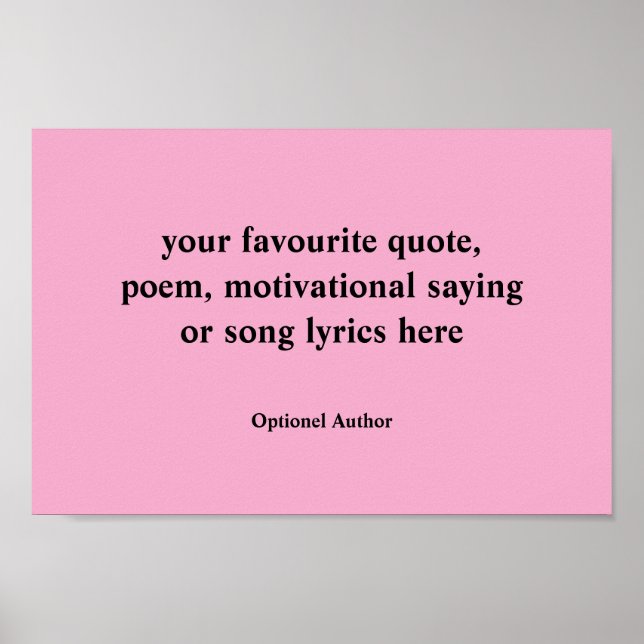 Custom Quote Sign, Create Your Own Quote Poster (Front)