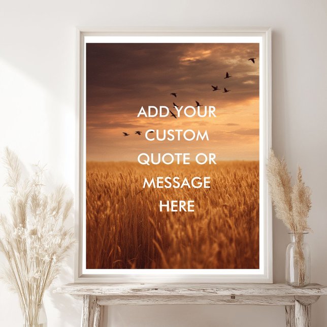 Custom Quote Sunset Field Quote Poster  (Custom Quote Sunset Field Quote Poster)