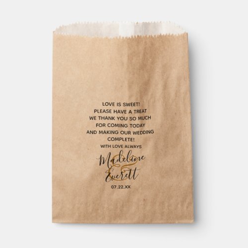 Custom Quote Text Wedding Love is Sweet Treat Favor Bag