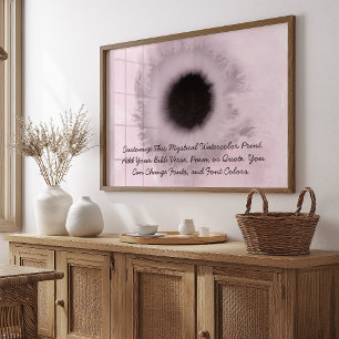 Custom Quote Upload Your Own Words Watercolor Pink Poster