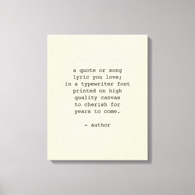 Custom Quote Wall Art Typewriter Font (Front)