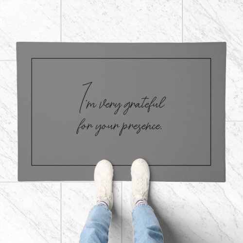 Custom Quotes Minimalist Grey Door Mat