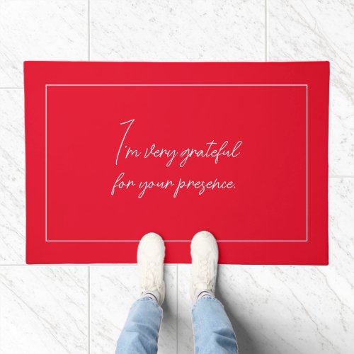 Custom Quotes Minimalist Red Door Mat