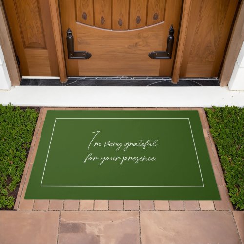 Custom Quotes Minimalist Sea Green Door Mat