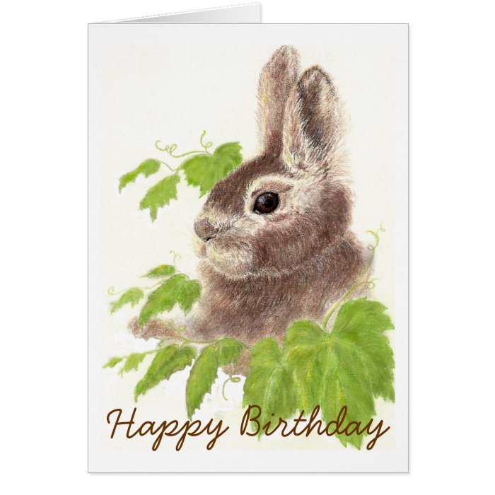 Custom Rabbit Happy Birthday Card