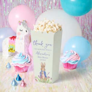 Custom rabbit in blue jacket favor boxes