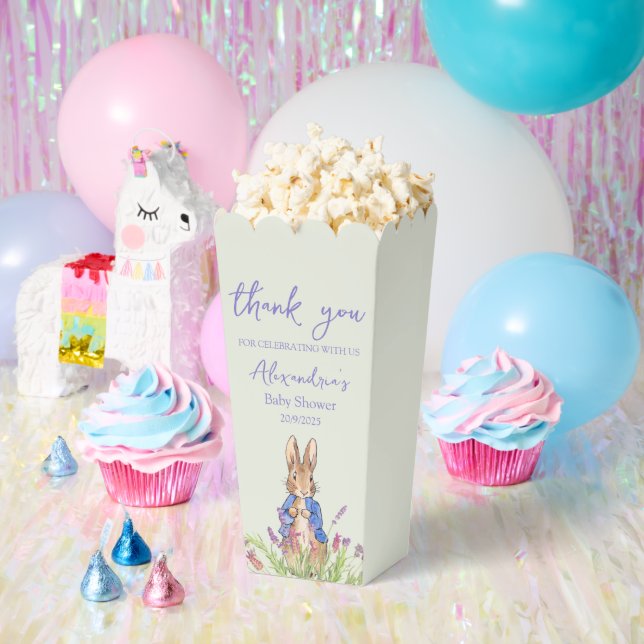 Custom rabbit in blue jacket favor boxes (Party)