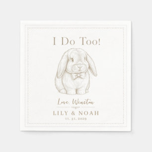Custom Rabbit Wedding Bunny Keepsake Gift Sketch Napkins