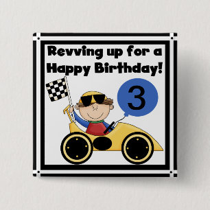 Custom Racing Car Birthday Button