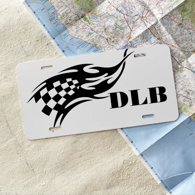 Custom Plate Racing Custom Racing Flag Aluminum License Plate | Zazzle