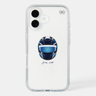 Custom Racing Helmet Graphic – Professional Driver iPhone 16 Case