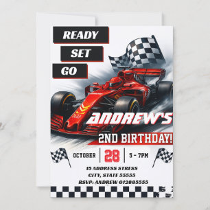 Custom Racing Modern Car birthday party Invitation