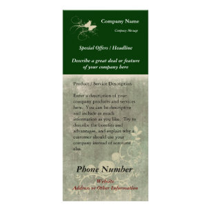 Custom Rack Card, Green Design (Spa, Health, Hair Rack Card