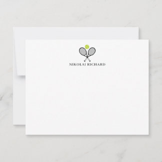 Custom Racket Stationary Tennis Note Card