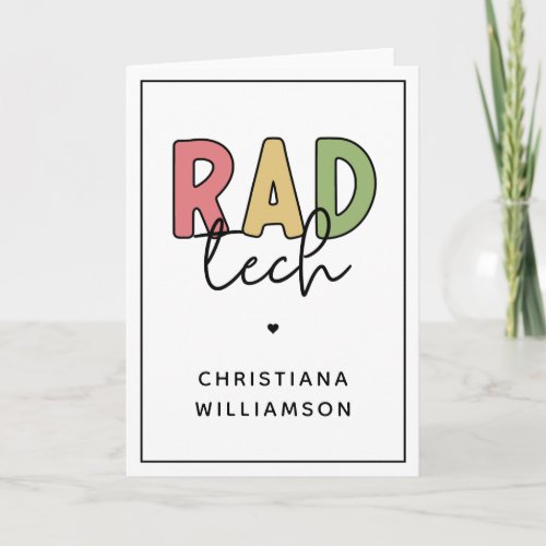 Custom Rad Tech Radiologic Technologist Radiology Card