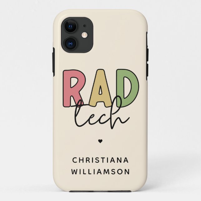 Custom Rad Tech Radiologic Technologist Radiology Case-Mate iPhone Case (Back)