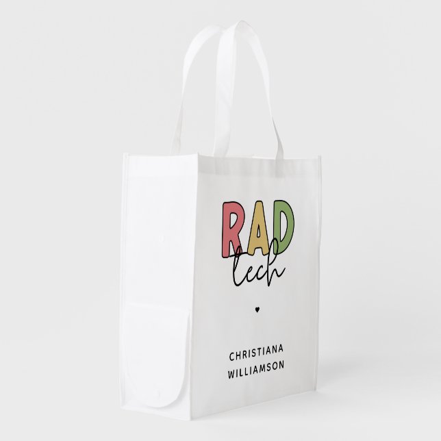 Custom Rad Tech Radiologic Technologist Radiology Grocery Bag (Front Side)