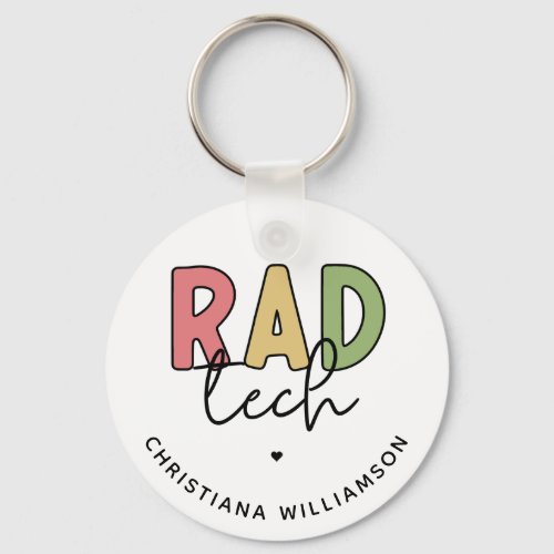 Custom Rad Tech Radiologic Technologist Radiology Keychain