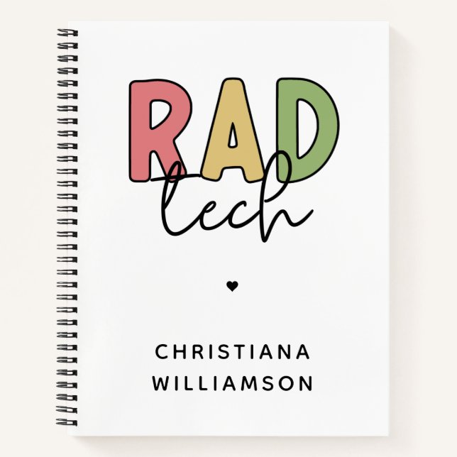 Custom Rad Tech Radiologic Technologist Radiology Notebook (Front)