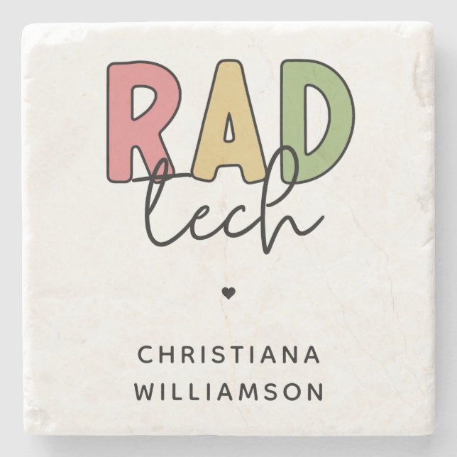 Custom Rad Tech Radiologic Technologist Radiology Stone Coaster (Front)
