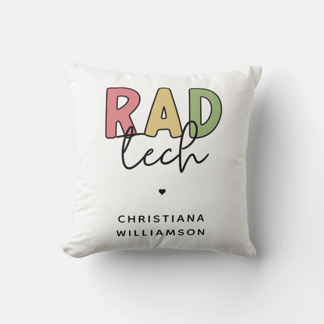 Custom Rad Tech Radiologic Technologist Radiology Throw Pillow (Front)