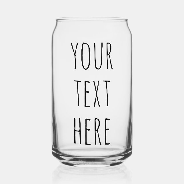 Custom Rae Dunn Text | Personalized Gifts  Can Glass (Front)