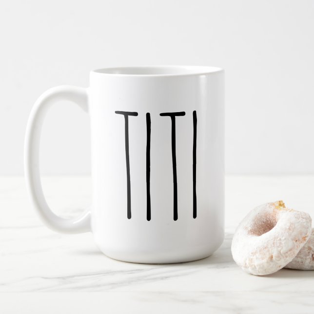 Custom RAE DUNN TITI Coffee Mug (With Donut)