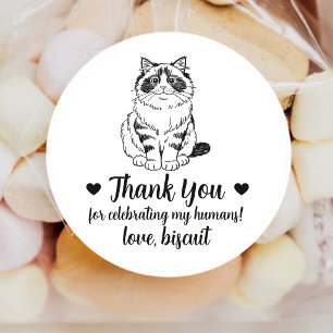 Custom Ragdoll Cat Wedding Favor Stickers