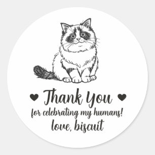 Custom Ragdoll Cat Wedding Favor Stickers