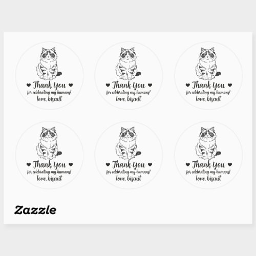Custom Ragdoll Cat Wedding Favor Stickers