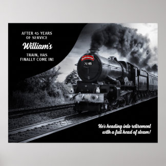 Custom Railroad Retirement No. 45 Train Poster