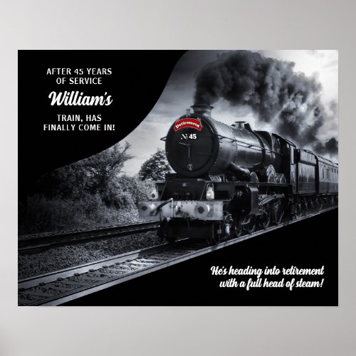 Custom Railroad Retirement No 45 Train Poster