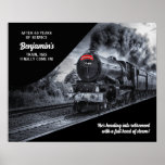 Custom Railroad Retirement No. 60 Train Poster at Zazzle