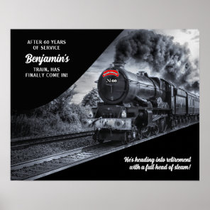 Custom Railroad Retirement No. 60 Train Poster