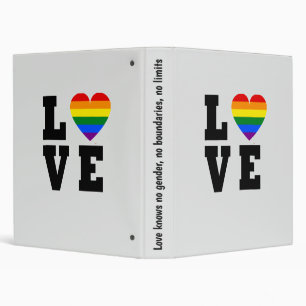 Custom Rainbow Binder - Stacked Love Print 3-Ring